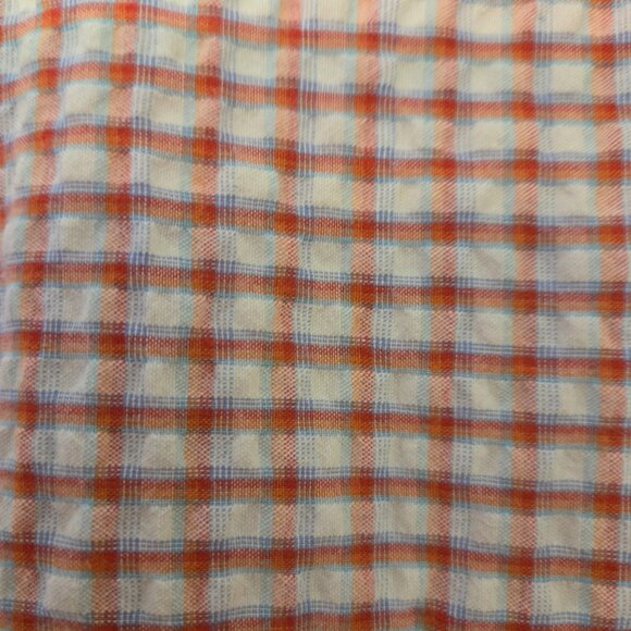 Men's 3X BLACK ICE red, blue and white plaid, short sleeve seersucker shirt - Picture 7 of 7